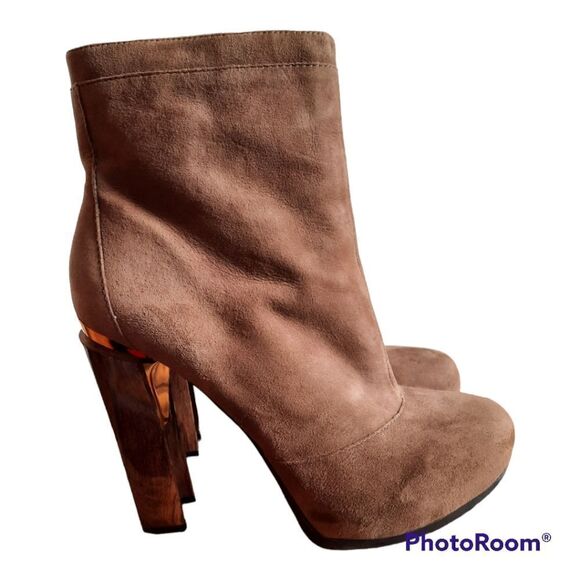 Nine West Avenue Suede Platform Ankle Boots Booties - Picture 2 of 6